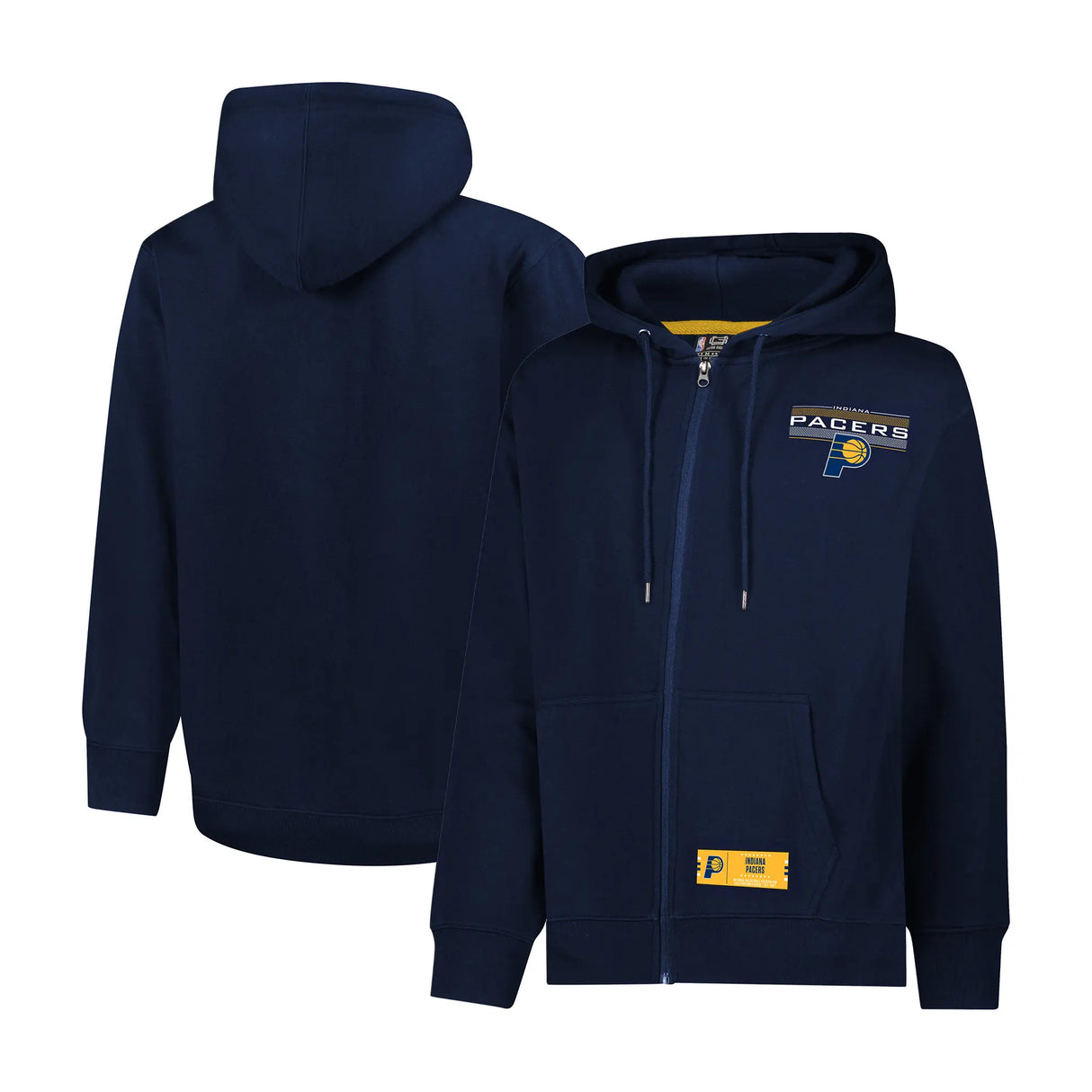 Ultra Game Men's NBA Official Super Soft Driver Full Zip Hoodie Jacket Sweatshirt | Indiana Pacers