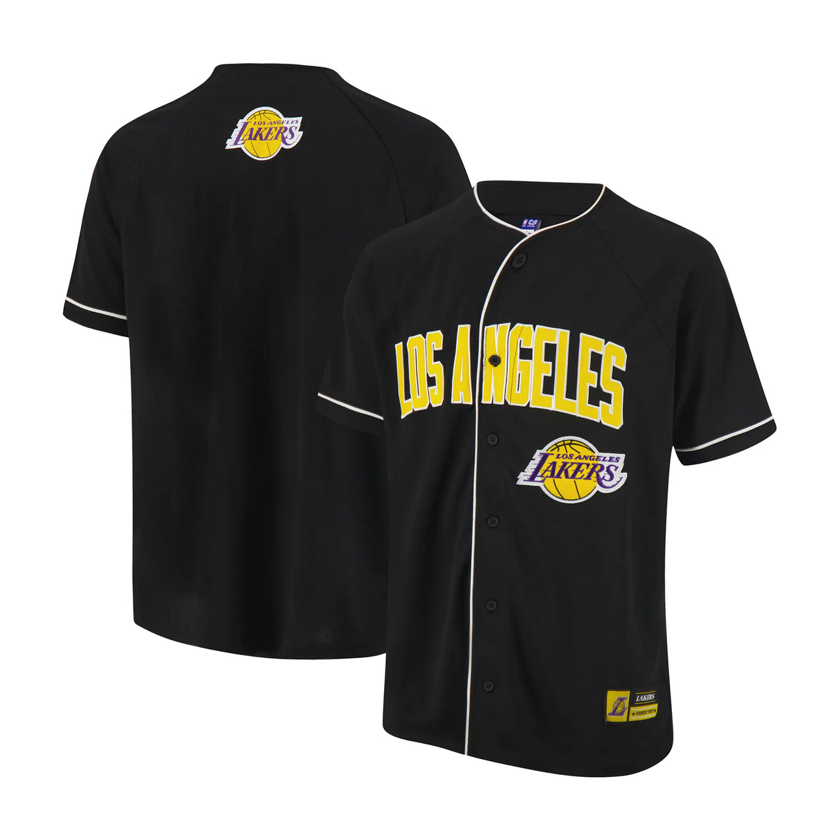Ultra Game Men’s NBA Official Super Soft Button Down Jersey Baseball Shirt | Los Angeles Lakers