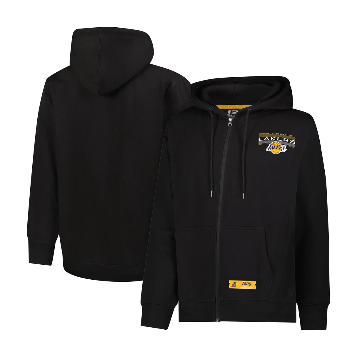 Ultra Game Men's NBA Official Super Soft Driver Full Zip Hoodie Jacket Sweatshirt | Los Angeles Lakers