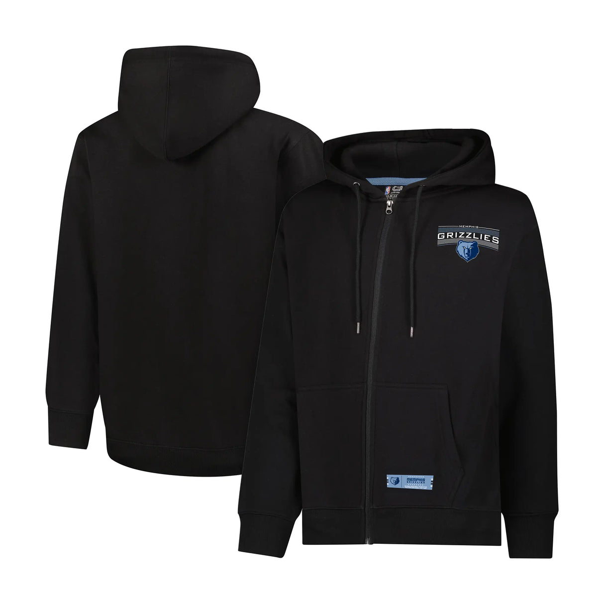 Ultra Game Men's NBA Official Super Soft Driver Full Zip Hoodie Jacket Sweatshirt | Memphis Grizzlies