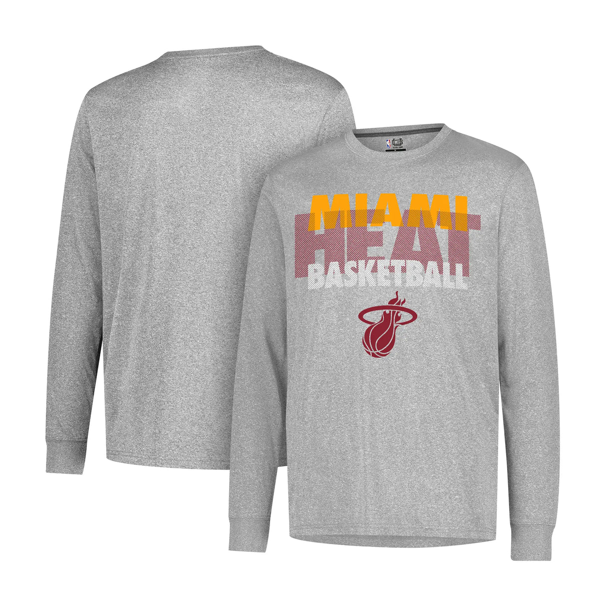 Ultra Game Men’s NBA Official Super Soft Supreme Long Sleeve T-Shirt | Miami Heat