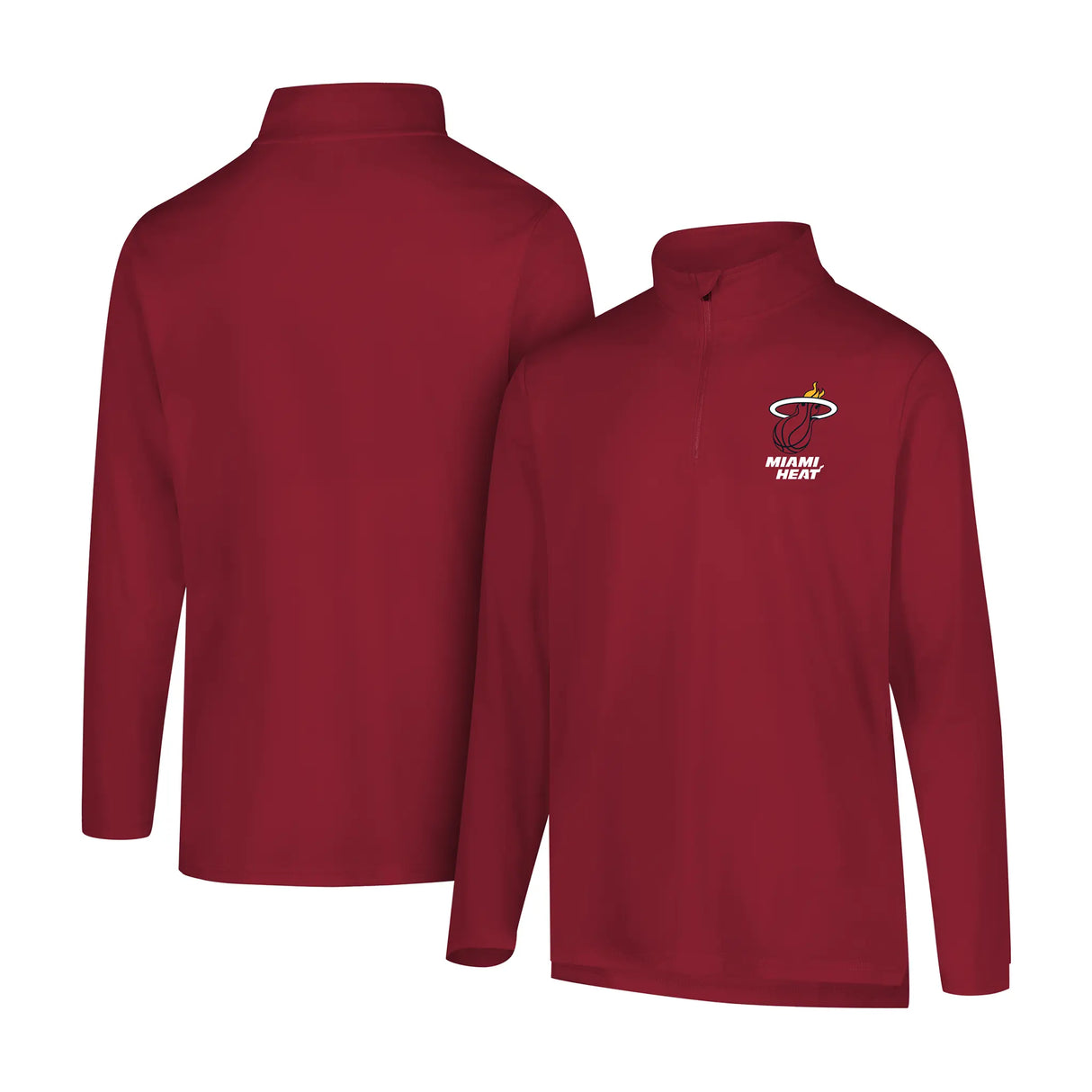 Ultra Game Men's NBA Official Super Soft Quarter Zip Long Sleeve T-Shirt | Miami Heat
