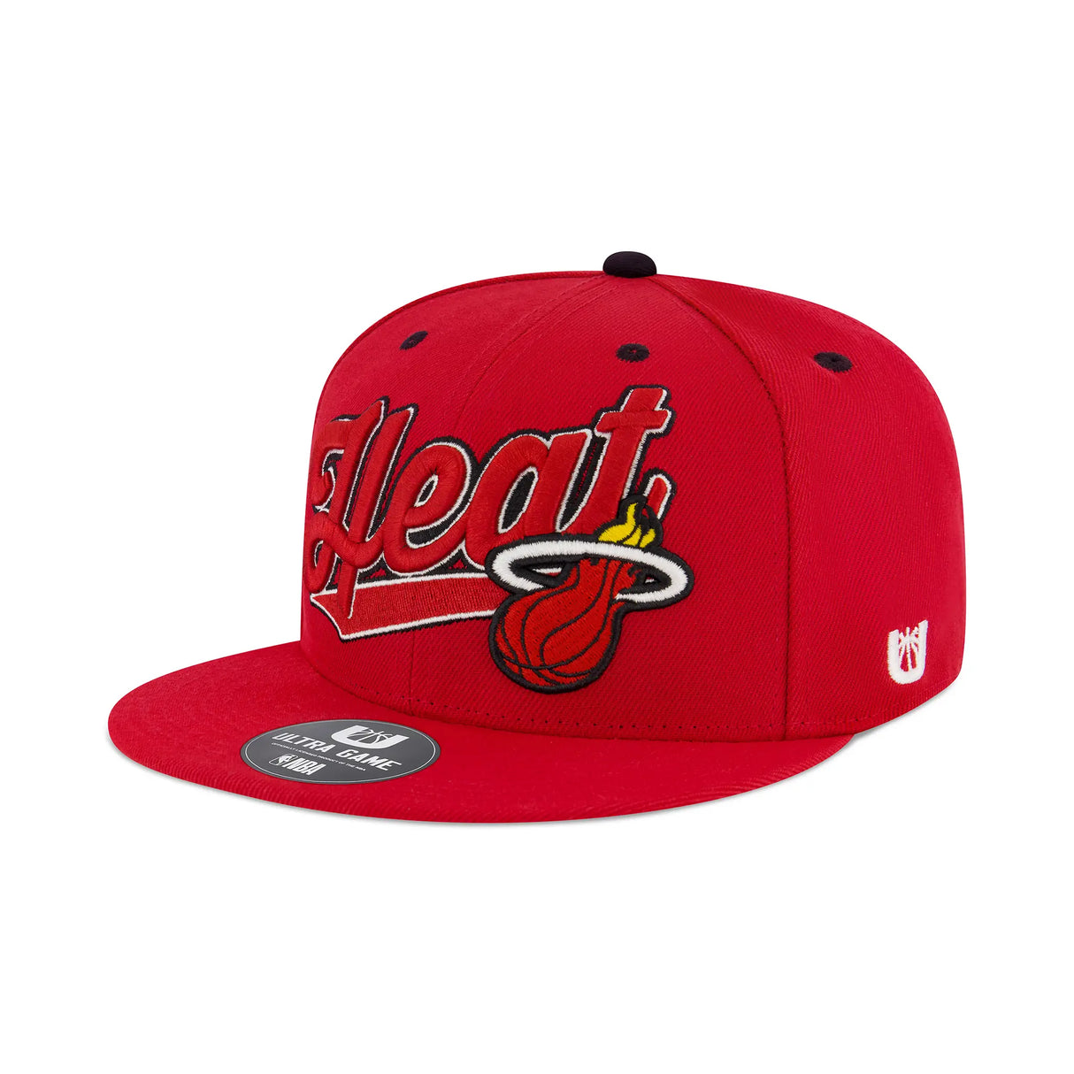 Ultra Game Men’s NBA Official Snap Back 3D Embroidered Team Logo Baseball Cap Hat | Miami Heat