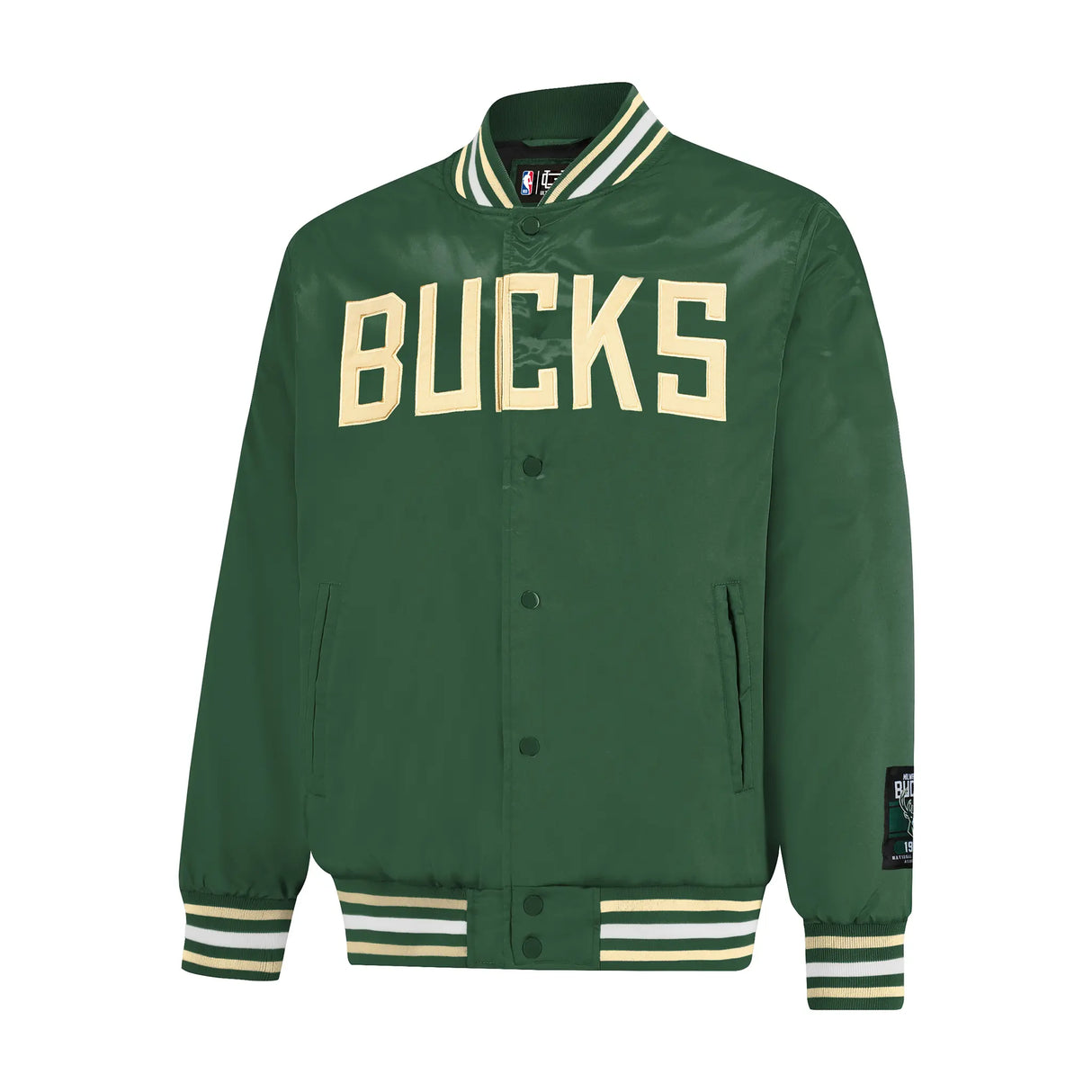 Ultra Game Mens NBA Official Smashing Records Satin Jacket | Milwaukee Bucks