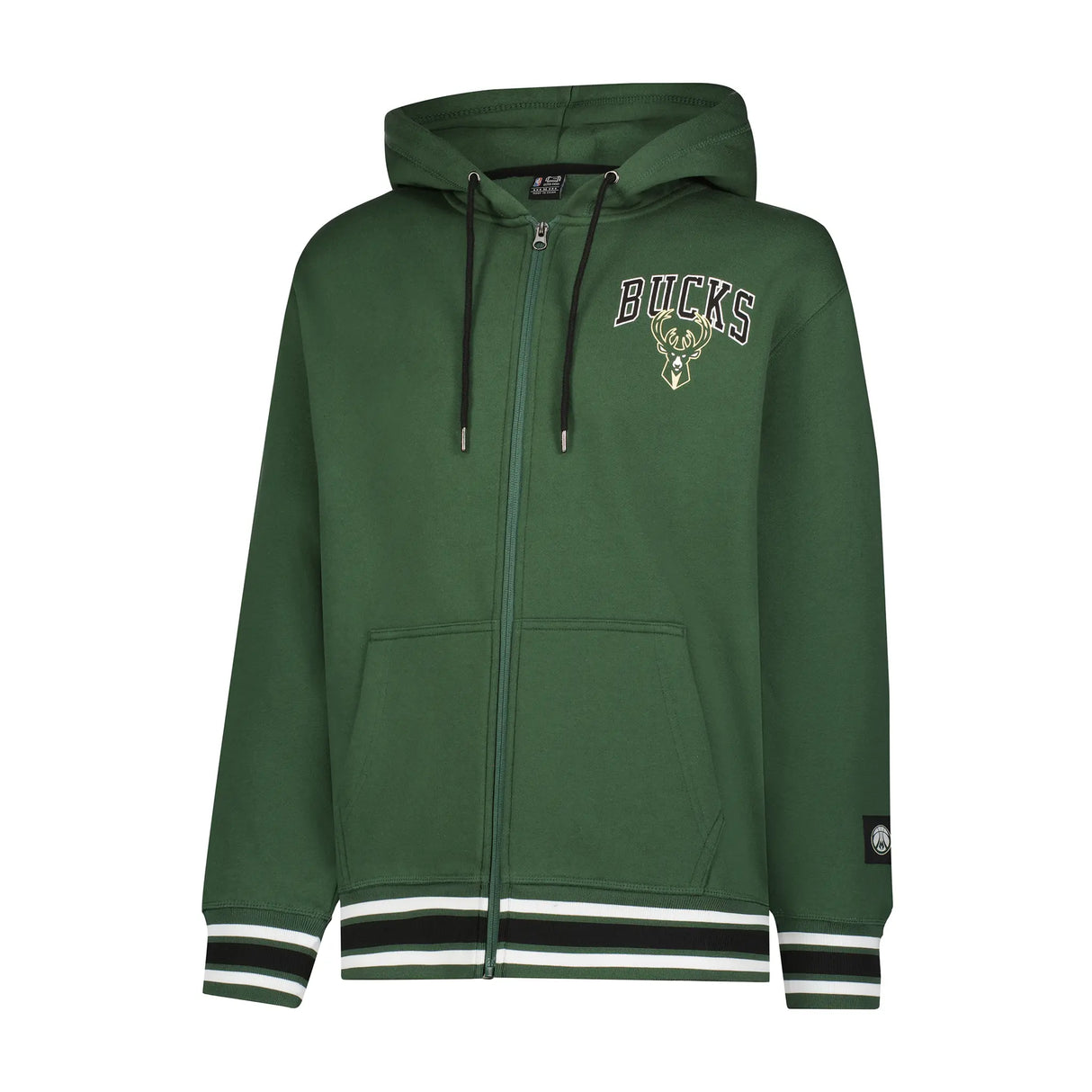 Ultra Game Men's NBA Official MVP Premium Quality Full Zip Hoodie Jacket | Milwaukee Bucks