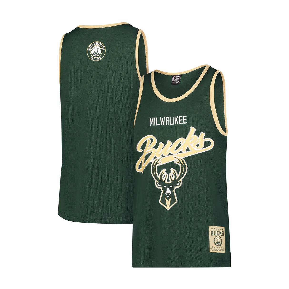 Ultra Game Men's NBA Official Tank Top Mesh Sleeveless Muscle T-Shirt | Milwaukee Bucks