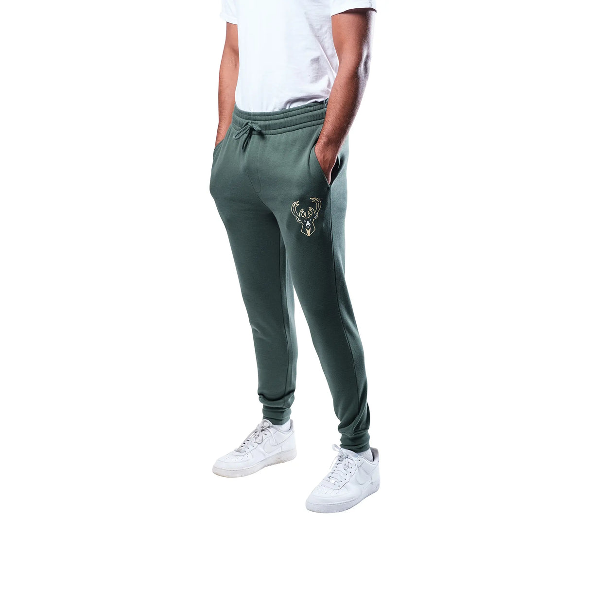 Ultra Game Men's NBA Official Super Soft Team Jogger Sweatpants | Milwaukee Bucks