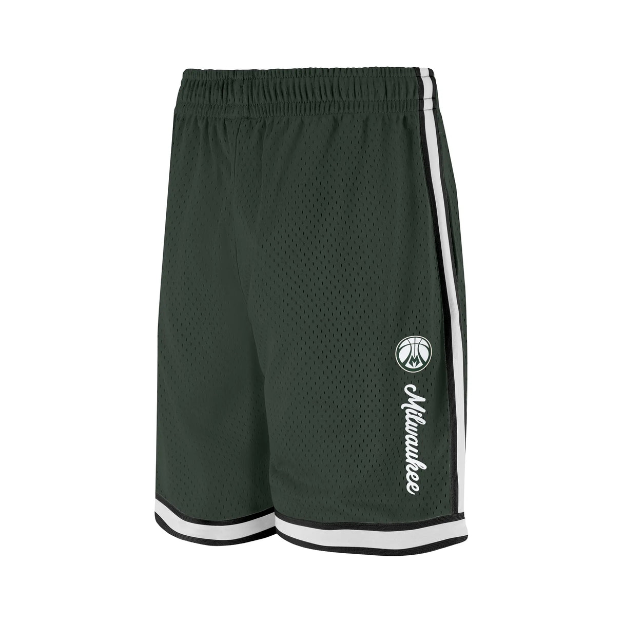 Ultra Game Men's NBA Official Supremely Soft Air Mesh Basketball Shorts - Classic Fit | Milwaukee Bucks