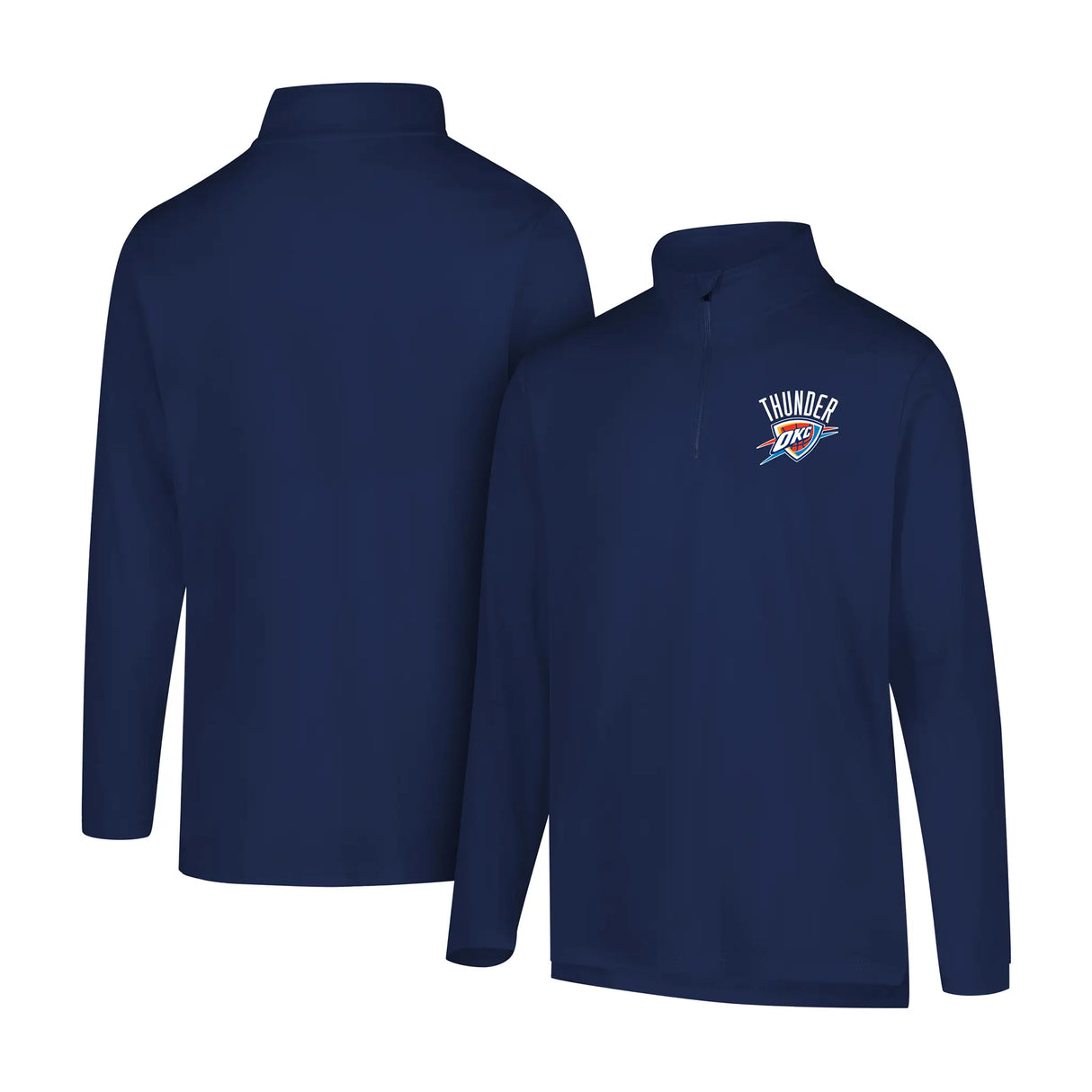 Ultra Game Men's NBA Official Super Soft Quarter Zip Long Sleeve T-Shirt | Oklahoma City Thunder