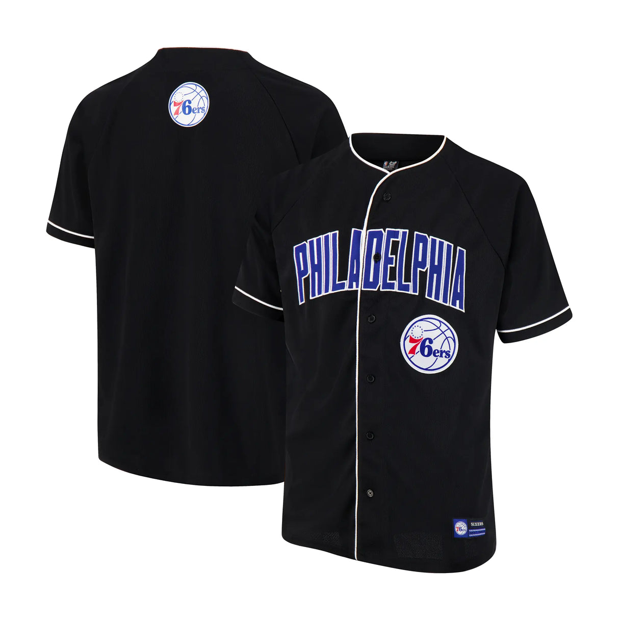 Ultra Game Men’s NBA Official Super Soft Button Down Jersey Baseball Shirt | Philadelphia 76ers