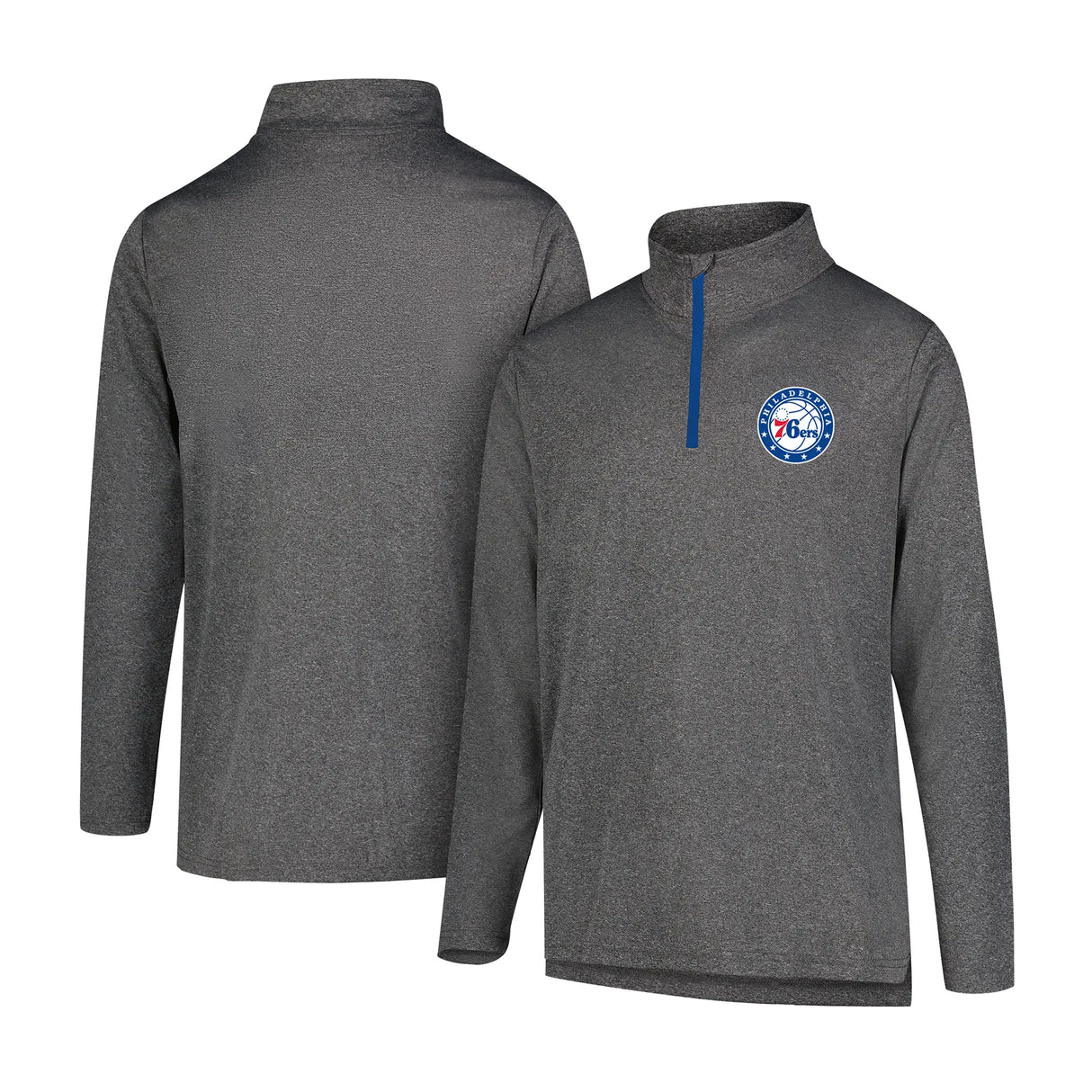 Ultra Game Men's NBA Official Super Soft Quarter Zip Long Sleeve T-Shirt | Philadelphia 76ers