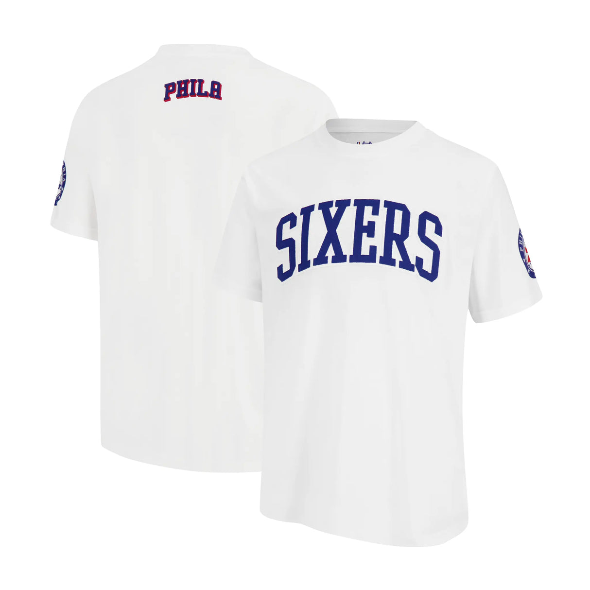 Ultra Game Men's NBA Official Embroidered Letters Super Soft T-Shirt | Philadelphia 76ers