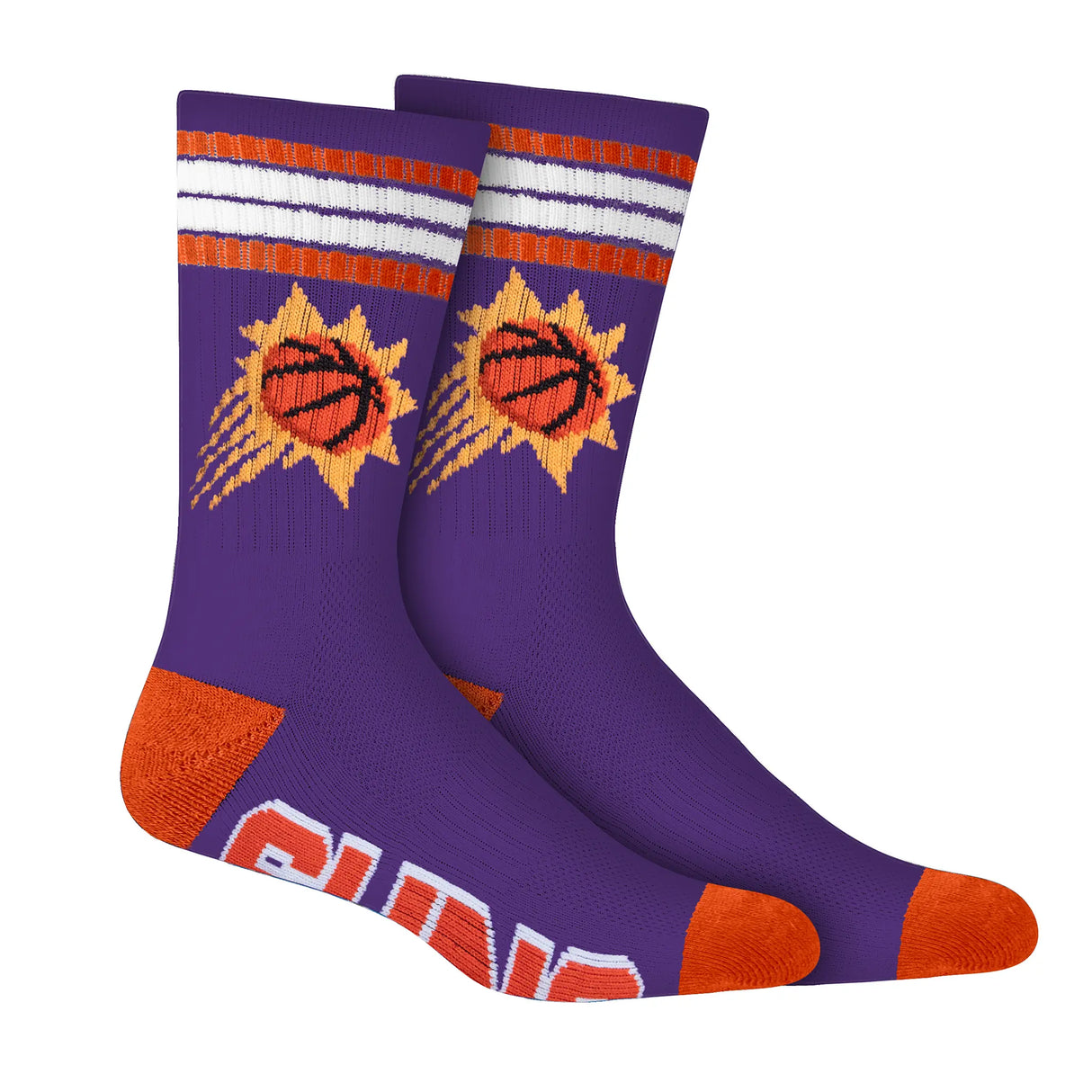 Ultra Game Men's NBA Official Athletic Cushioned Secure Fit Team Crew Socks - 3 Pack | Phoenix Suns