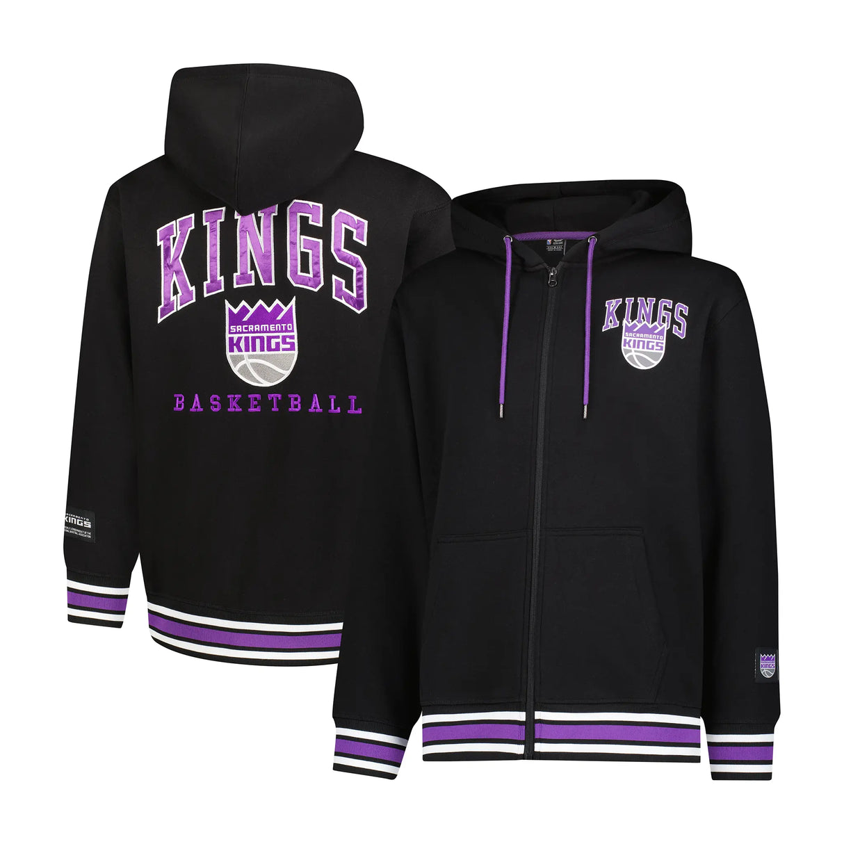 Ultra Game Men's NBA Official MVP Premium Quality Full Zip Hoodie Jacket | Sacramento Kings