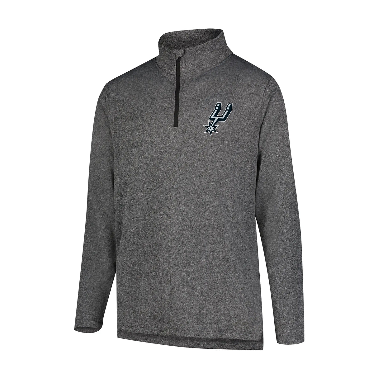 Ultra Game Men's NBA Official Super Soft Quarter Zip Long Sleeve T-Shirt | San Antonio Spurs