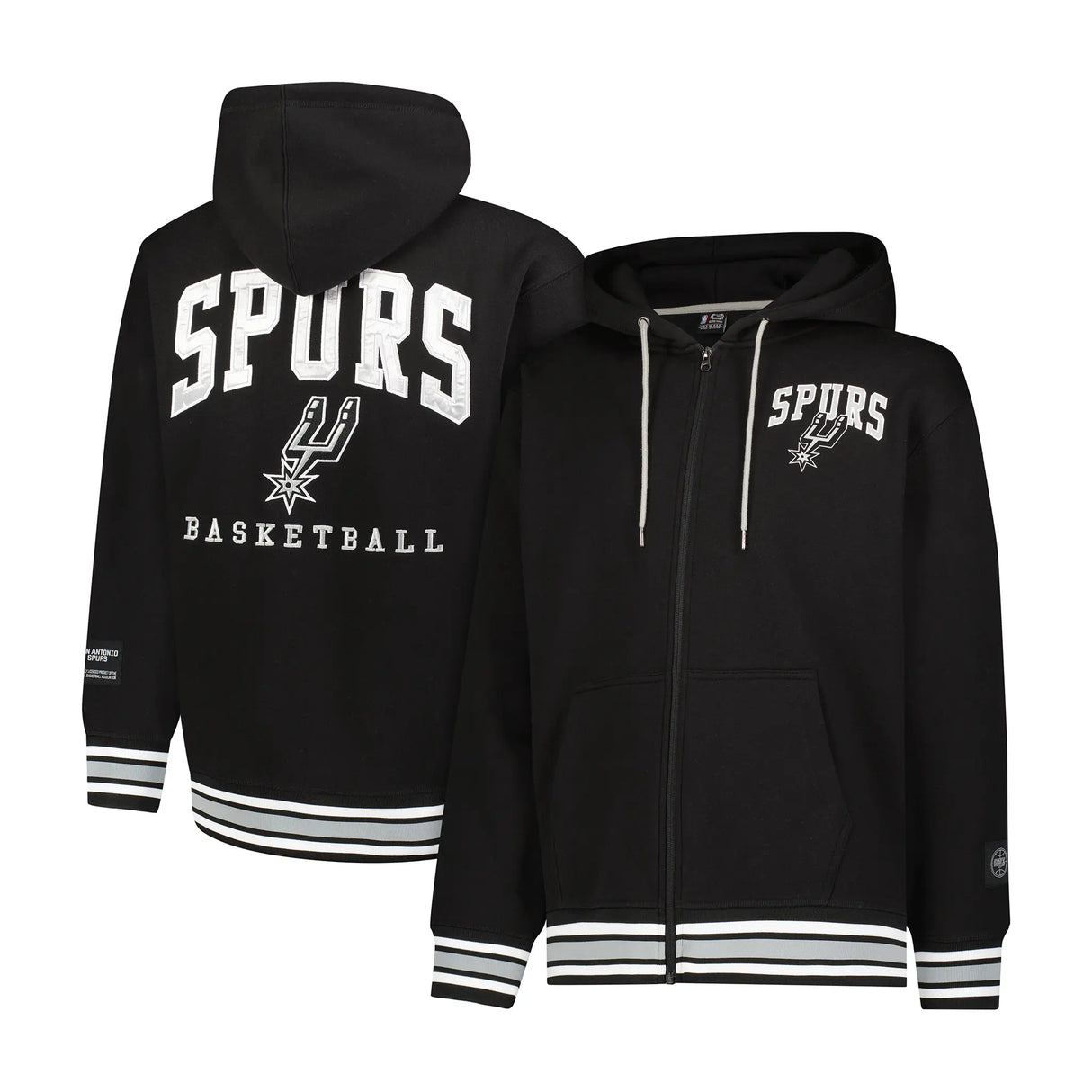 Ultra Game Men's NBA Official MVP Premium Quality Full Zip Hoodie Jacket | San Antonio Spurs