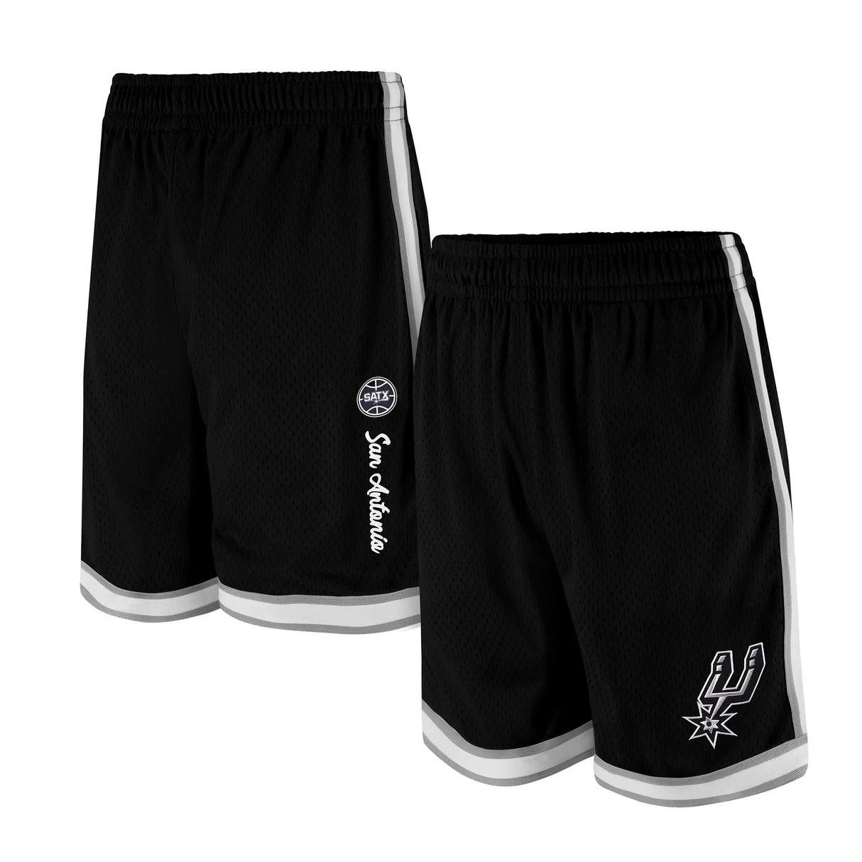 Ultra Game Men's NBA Official Supremely Soft Air Mesh Basketball Shorts - Classic Fit | San Antonio Spurs