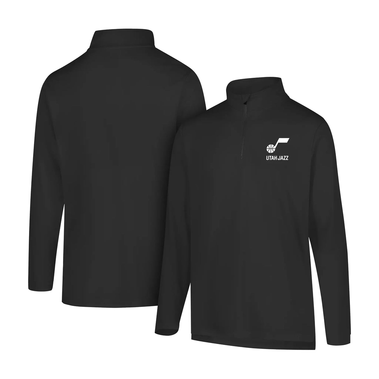Ultra Game Men's NBA Official Super Soft Quarter Zip Long Sleeve T-Shirt | Utah Jazz