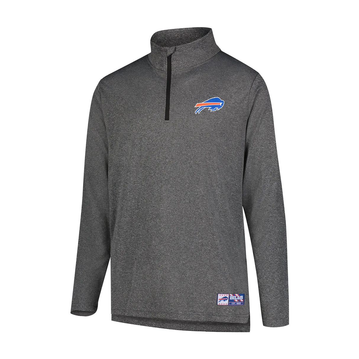 Ultra Game Men's NFL Official Super Soft Quarter Zip Long Sleeve T-Shirt