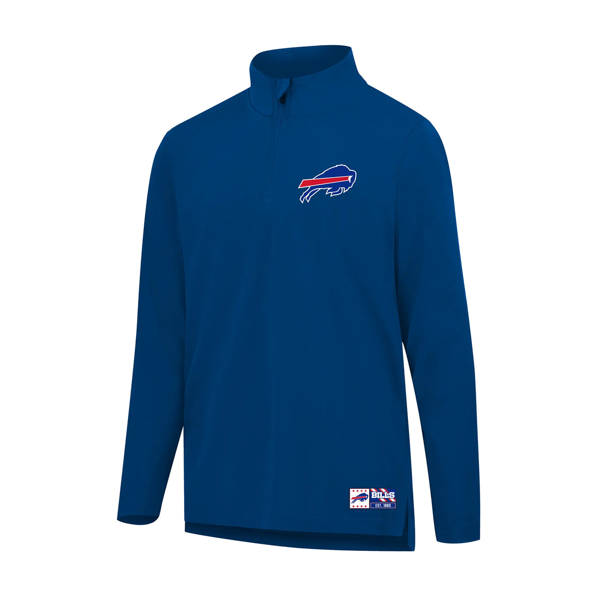 Ultra Game Men's NFL Official Super Soft Quarter Zip Long Sleeve T-Shirt