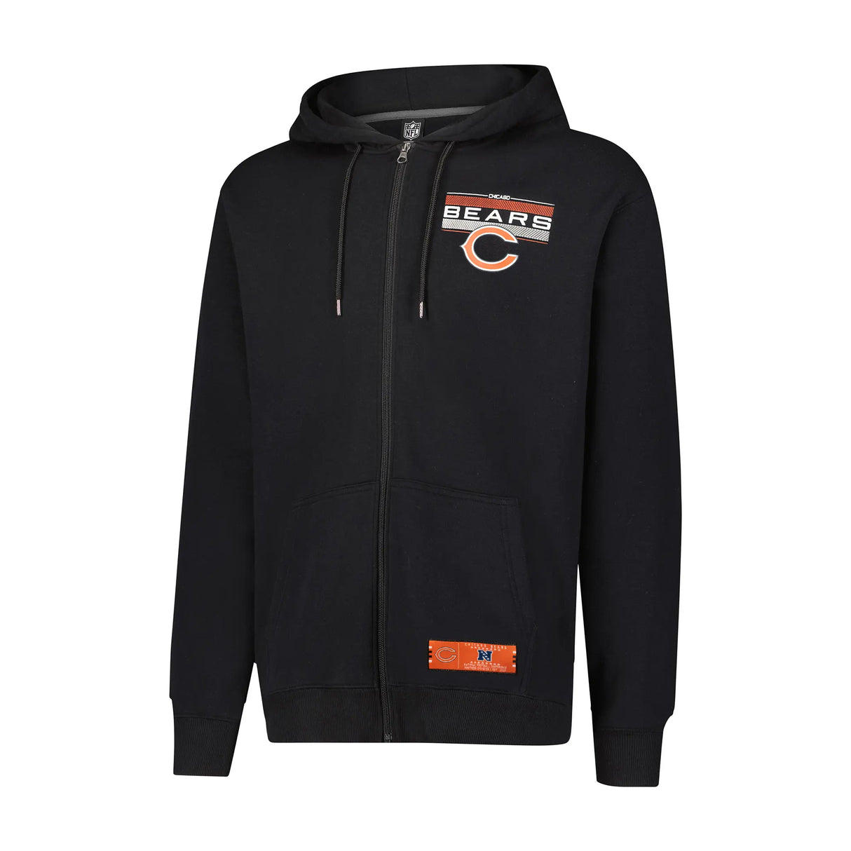 Ultra Game Mens NFL Official Supremely Soft Full Zip Hoodie Jacket | Chicago Bears