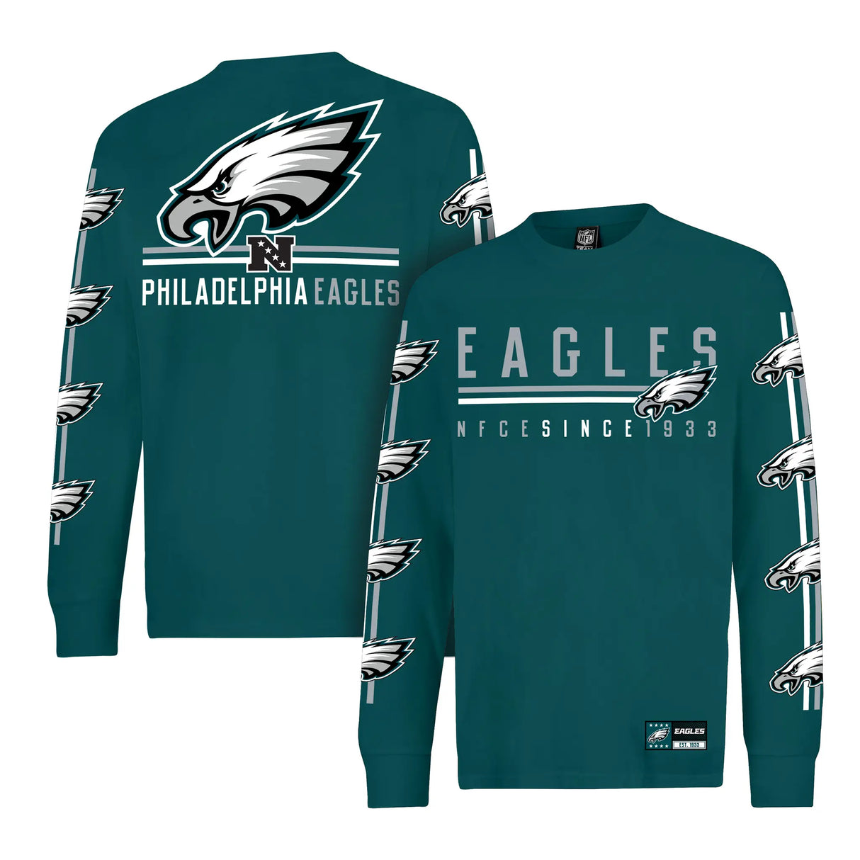 Ultra Game Men's NFL Official Super Soft Supreme Long Sleeve T-Shirt