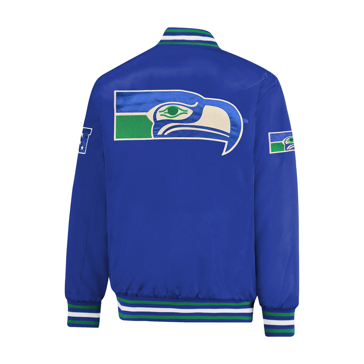 Ultra Game Mens NFL Official Supreme Heritage Satin Jacket | Seattle Seahawks