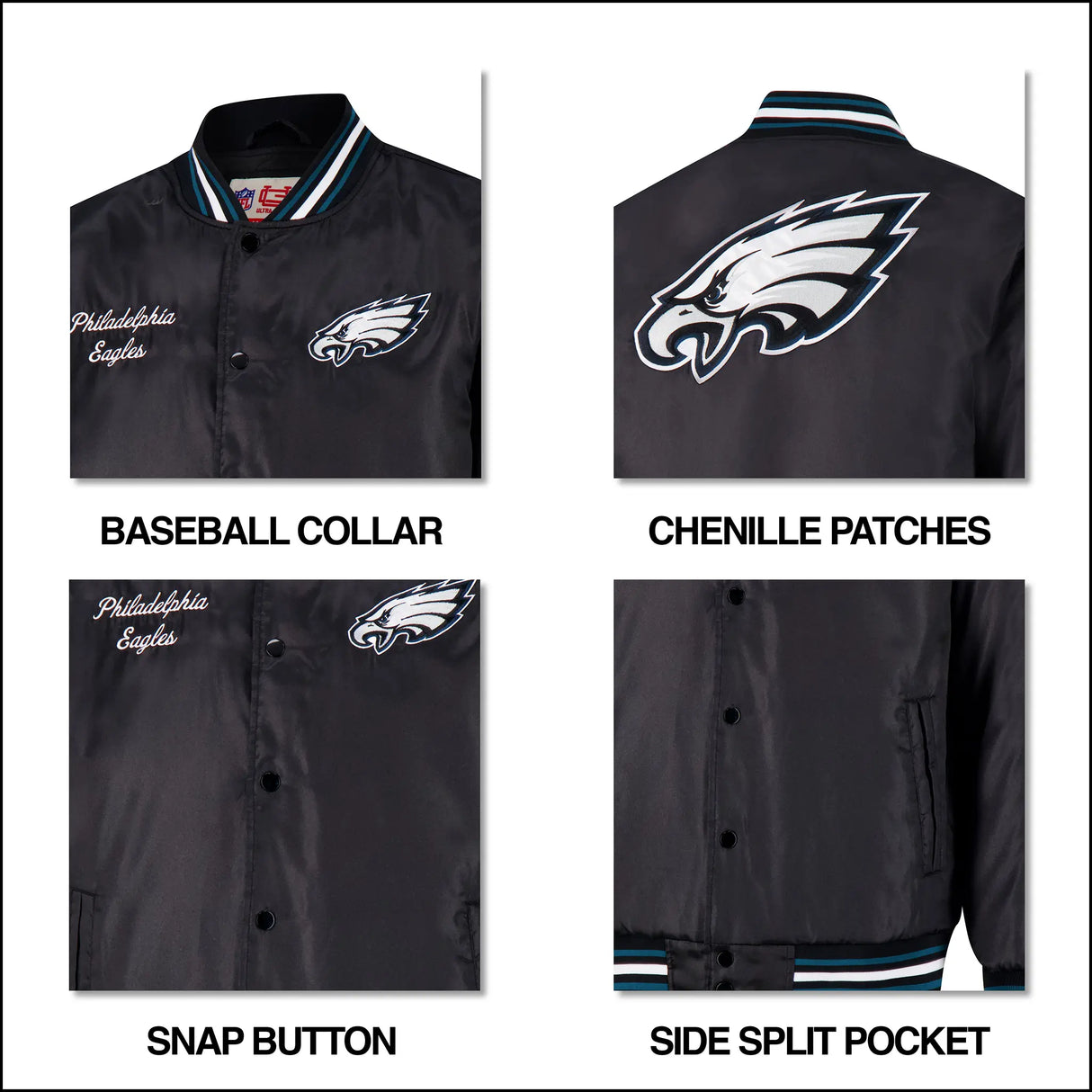 Ultra Game Mens NFL Official Supreme Satin Jacket | Buffalo Bills