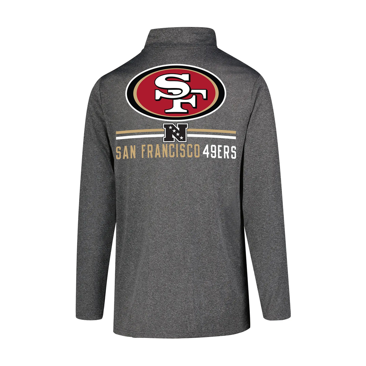 Ultra Game Men's NFL Official Super Soft Quarter Zip Long Sleeve T-Shirt | San Francisco 49ers