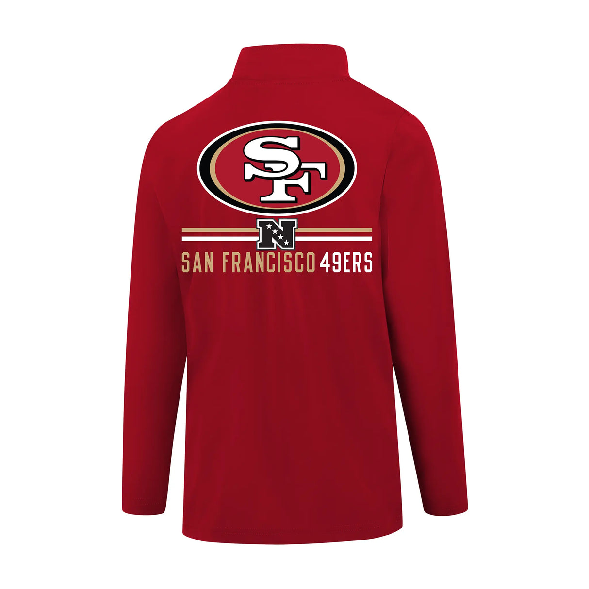 Ultra Game Men's NFL Official Super Soft Quarter Zip Long Sleeve T-Shirt