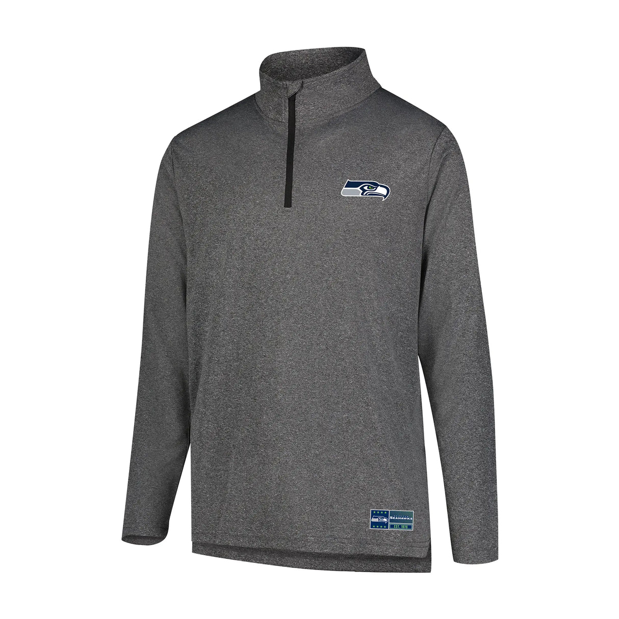 Ultra Game Men's NFL Official Super Soft Quarter Zip Long Sleeve T-Shirt