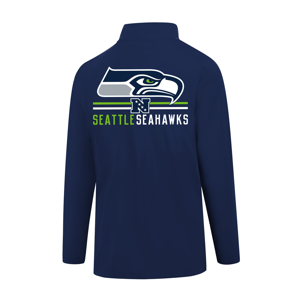 Ultra Game Men's NFL Official Super Soft Quarter Zip Long Sleeve T-Shirt | Seattle Seahawks | Team Color