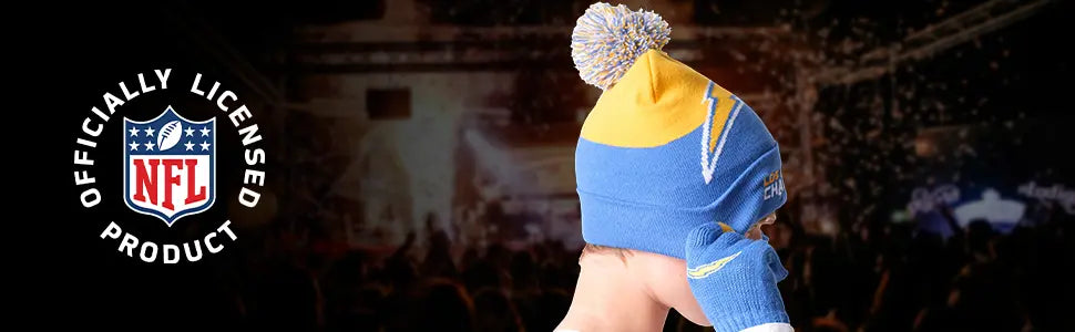 ultra game nfl official team color youth super soft winter beanie knit hat extra warm touch screen gloves banner 2