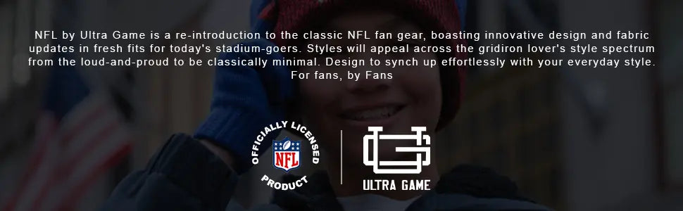 ultra game nfl official youth team color super soft two tone winter beanie knit hat extra warm touch screen gloves banner 3