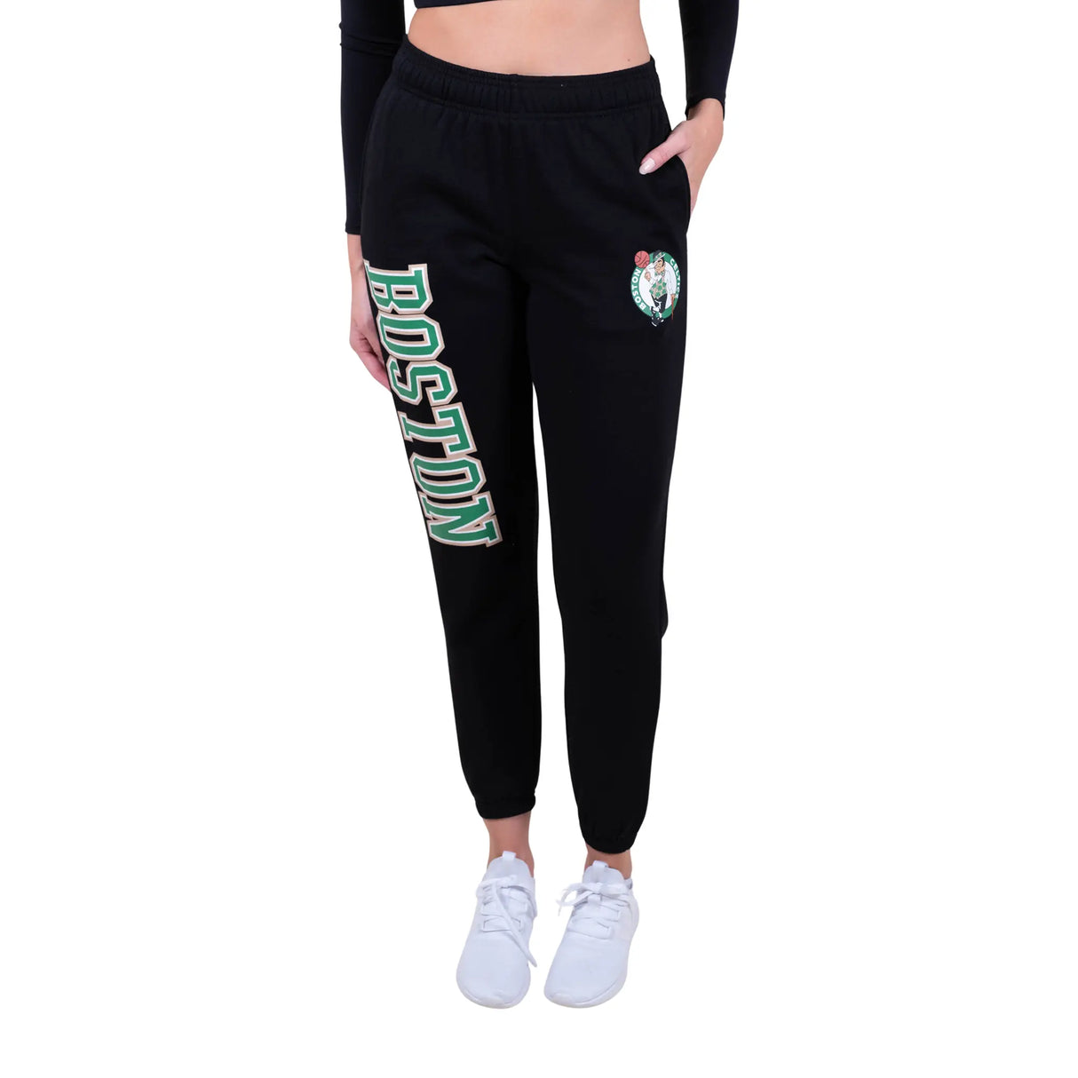 Ultra Game Women's NBA Official Super Soft Active Fleece Sweatpants Joggers | Boston Celtics