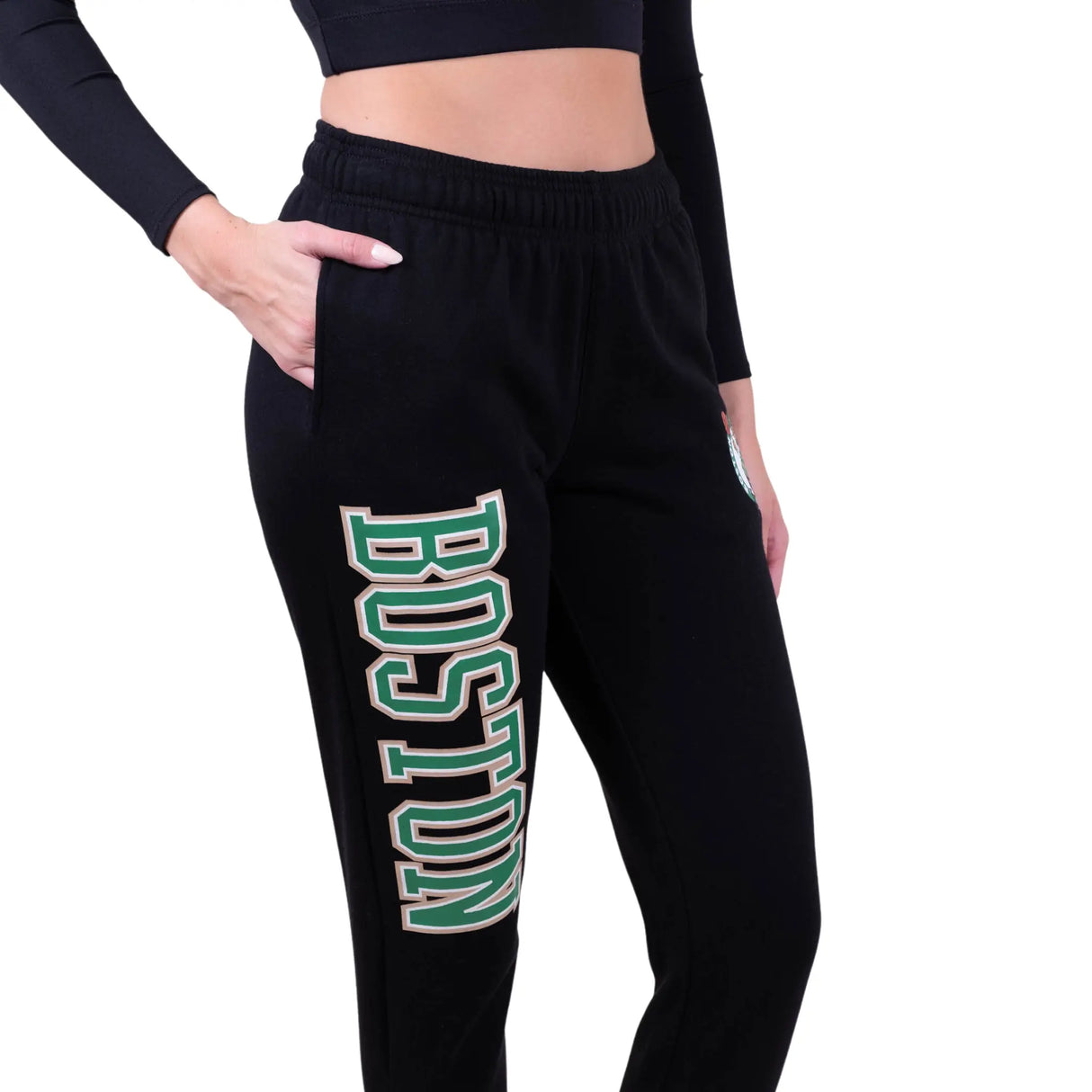 Ultra Game Women's NBA Official Super Soft Active Fleece Sweatpants Joggers | Boston Celtics