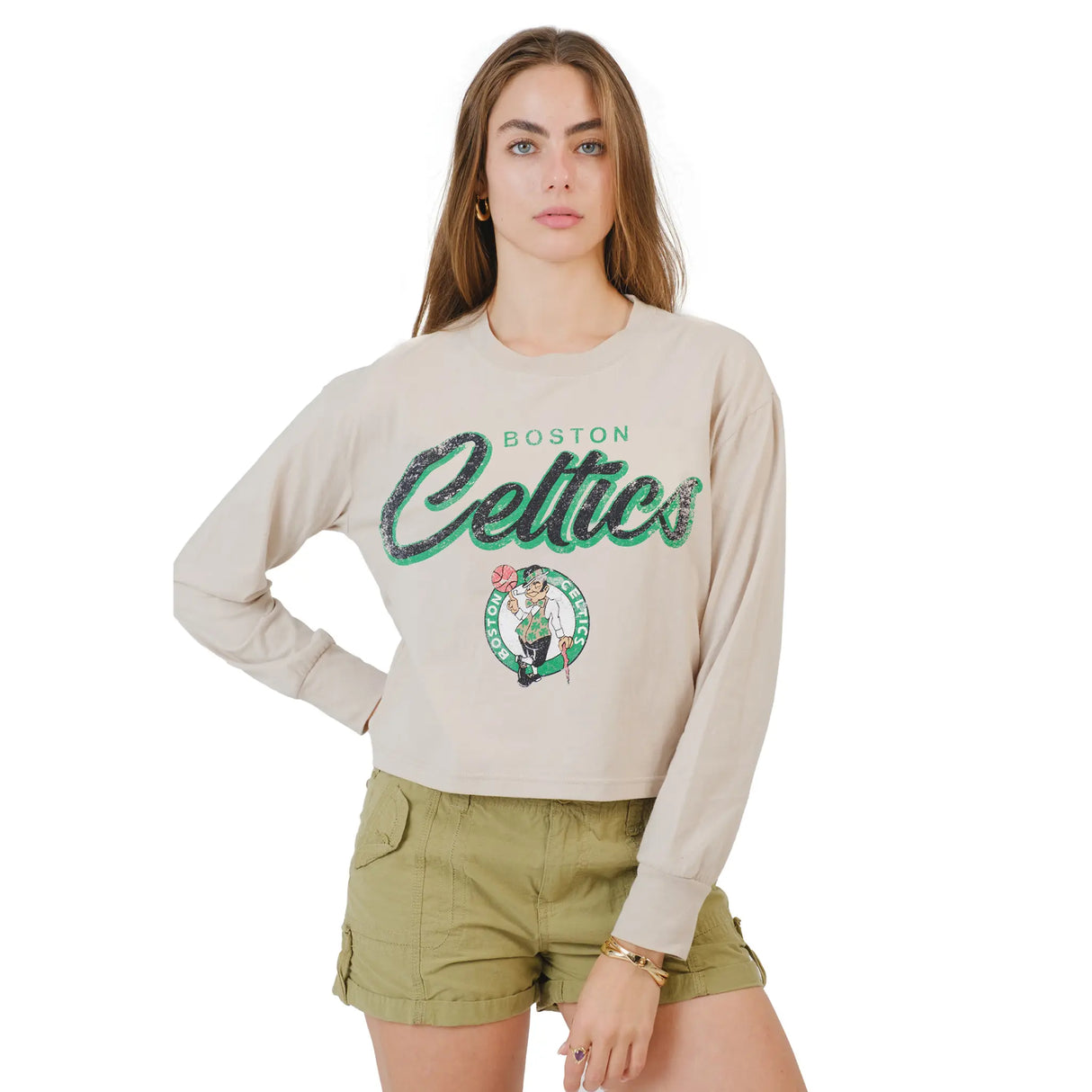 Ultra Game Women's NBA Official Super Soft Crop Top Shirt | Boston Celtics