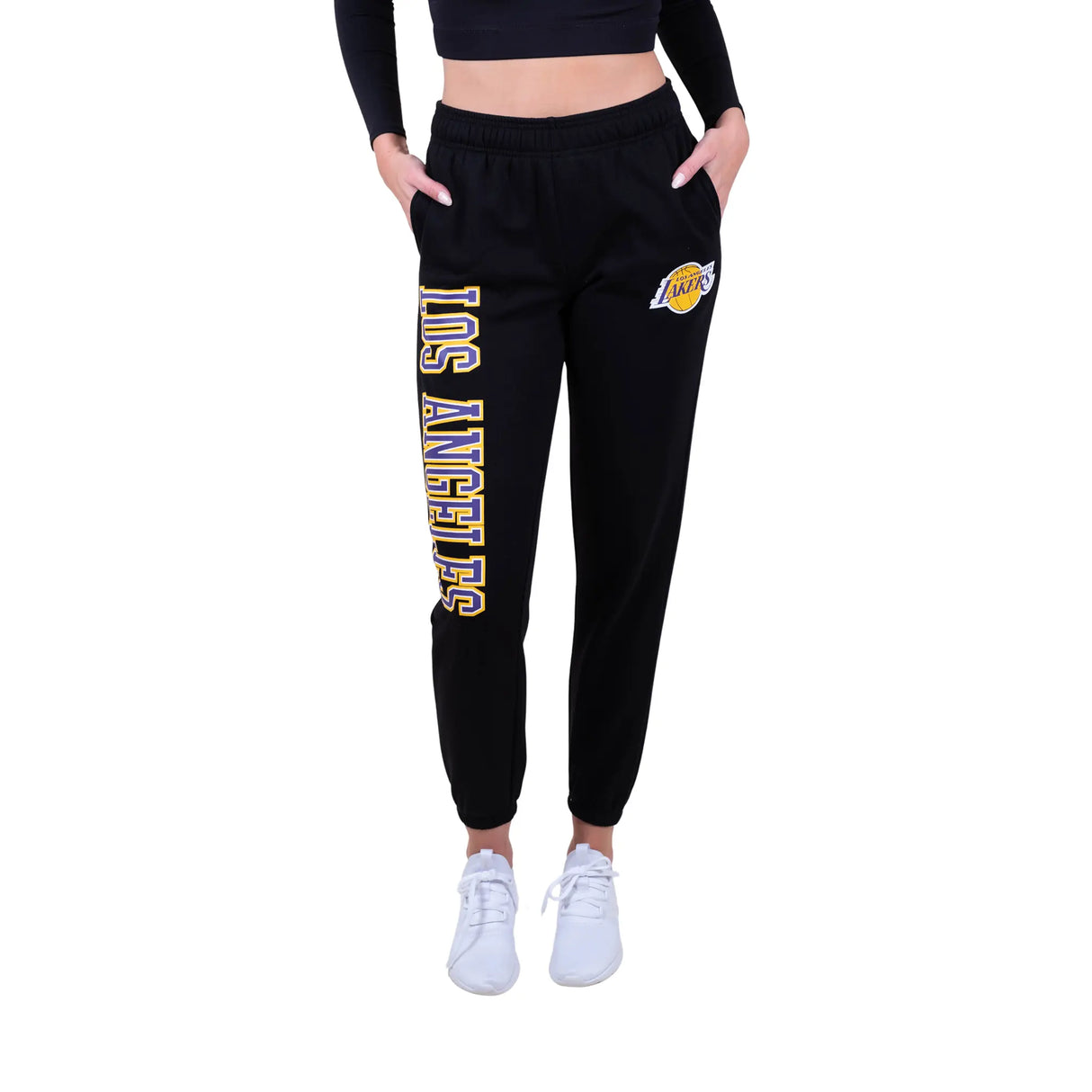 Ultra Game Women's NBA Official Super Soft Active Fleece Sweatpants Joggers | Los Angeles Lakers