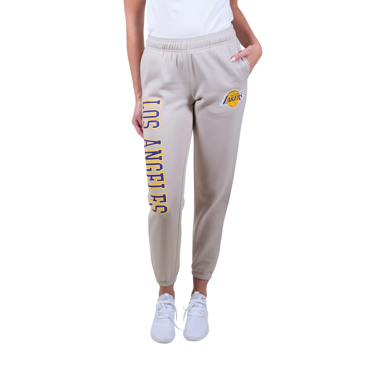 Ultra Game Women's NBA Official Super Soft Active Fleece Sweatpants Joggers | Los Angeles Lakers