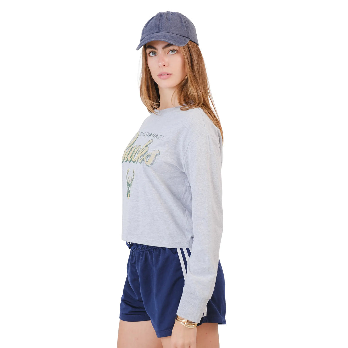 Ultra Game Women's NBA Official Super Soft Crop Top Shirt | Milwaukee Bucks
