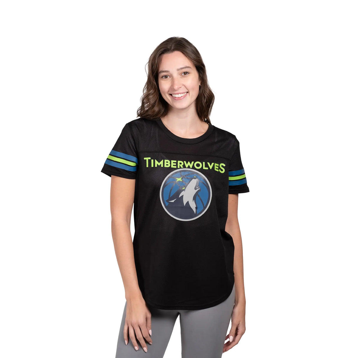 Ultra Game Women's NBA Official Super Soft Mesh Jersey T-Shirt | Minnesota Timberwolves