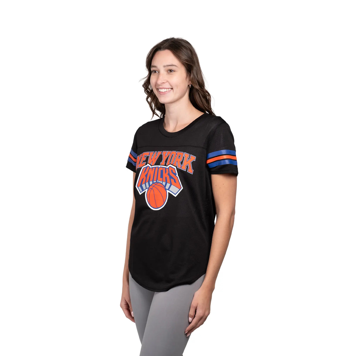 Ultra Game Women's NBA Official Super Soft Mesh Jersey T-Shirt | New York Knicks