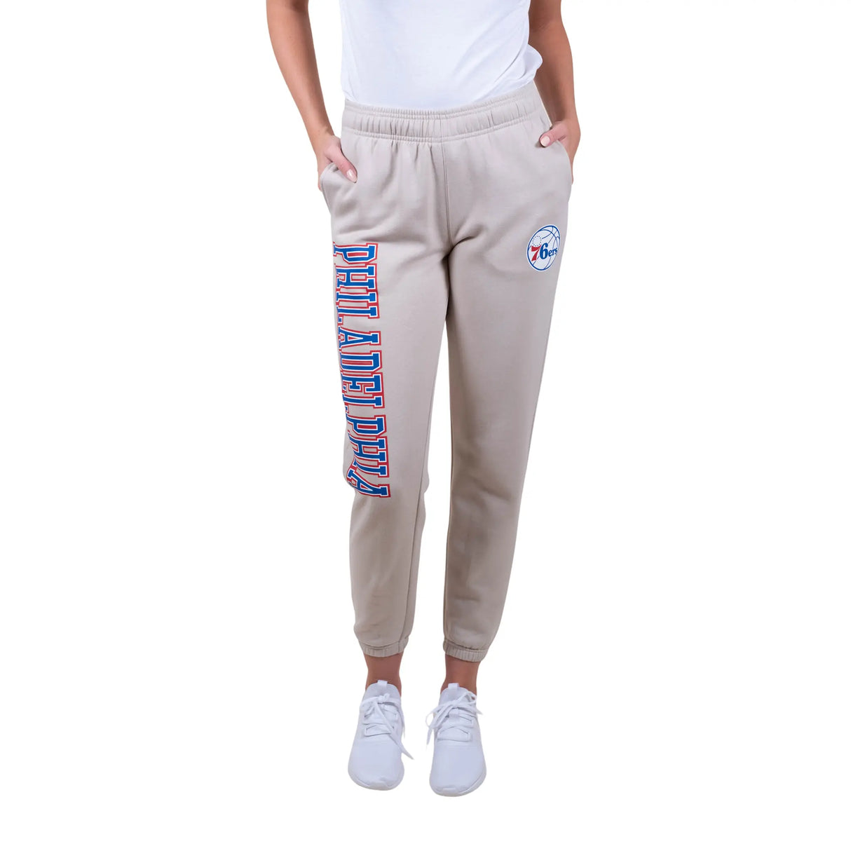 Ultra Game Women's NBA Official Super Soft Active Fleece Sweatpants Joggers | Philadelphia 76ers