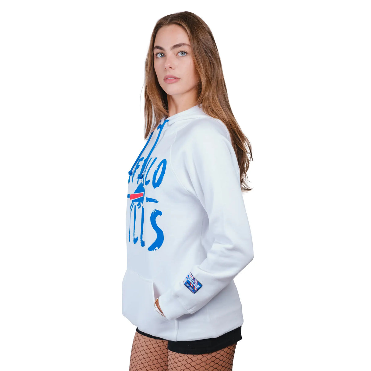 Ultra Game Women's NFL Official Super Soft Tie Neck Hoodie Sweatshirt | Buffalo Bills