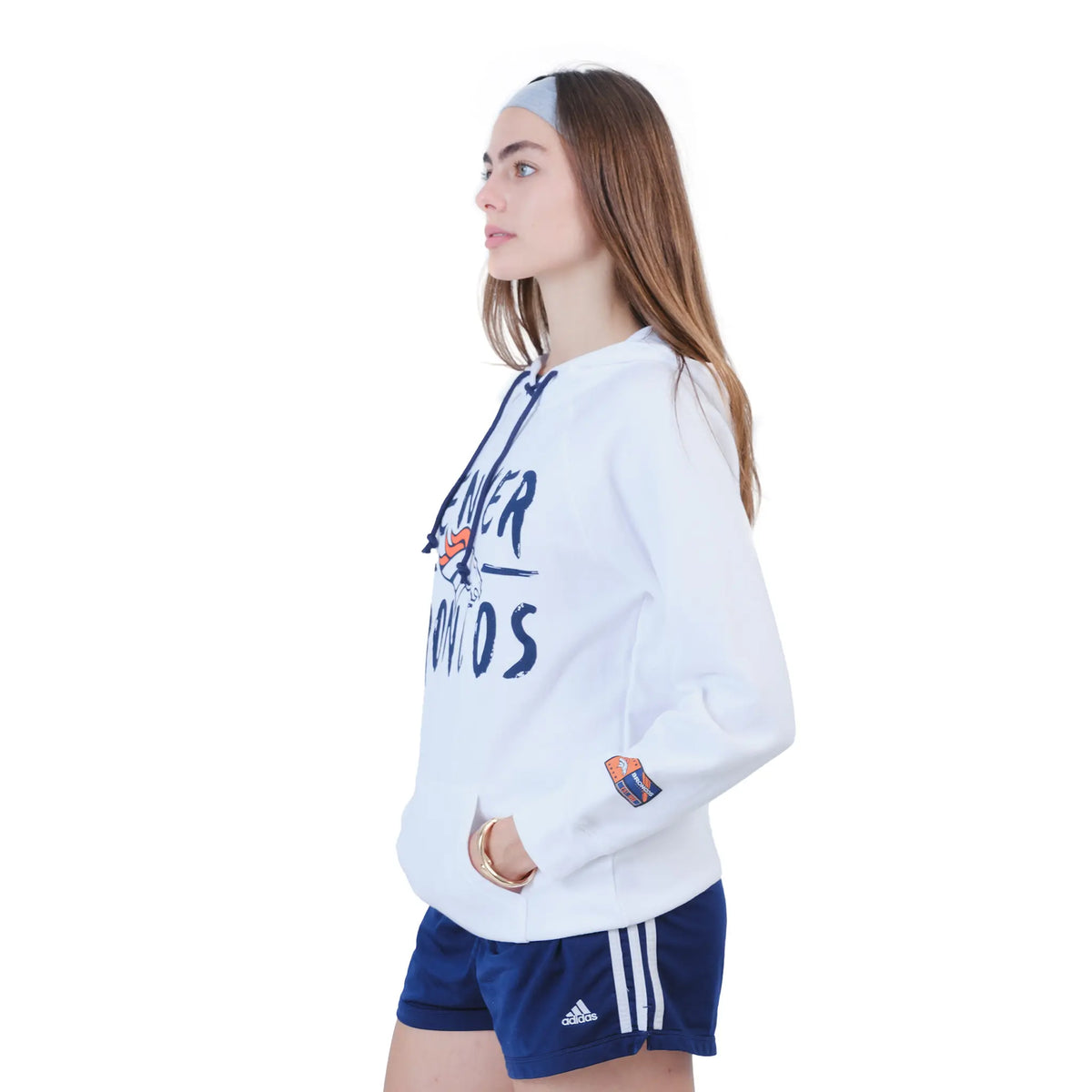 Ultra Game Women's NFL Official Super Soft Tie Neck Hoodie Sweatshirt | Denver Broncos