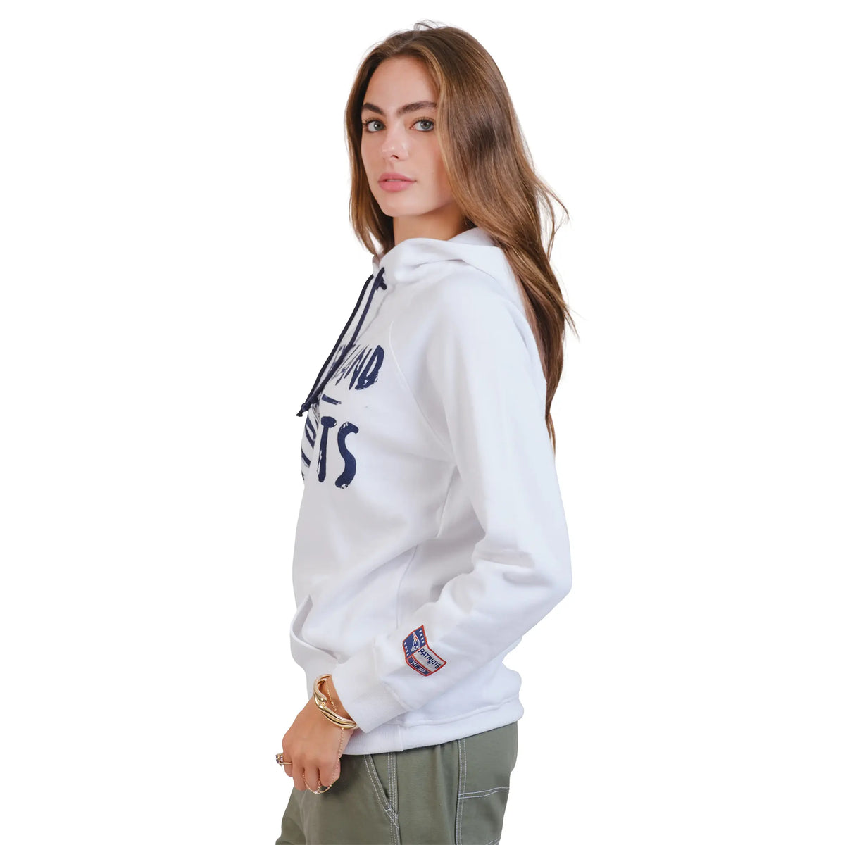 Ultra Game Women's NFL Official Super Soft Tie Neck Hoodie Sweatshirt | New England Patriots