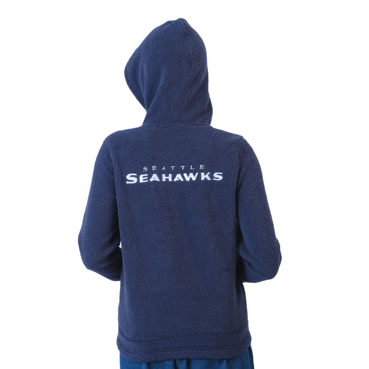 Ultra Game Women's NFL Official Super Soft Sherpa Full Zip Hoodie Sweatshirt Jacket | Seattle Seahawks