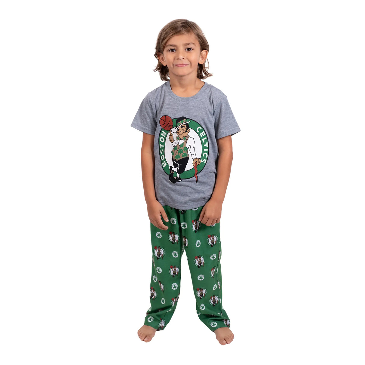 Ultra Game Youth NBA Official 2-Piece PJs Lounge Pants & Tee Set | Boston Celtics