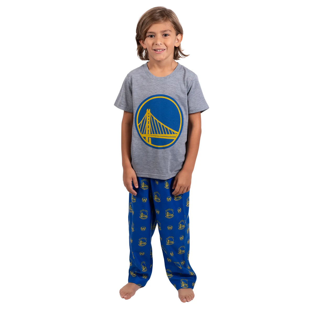 Ultra Game Youth NBA Official 2-Piece PJs Lounge Pants & Tee Set | Golden State Warriors