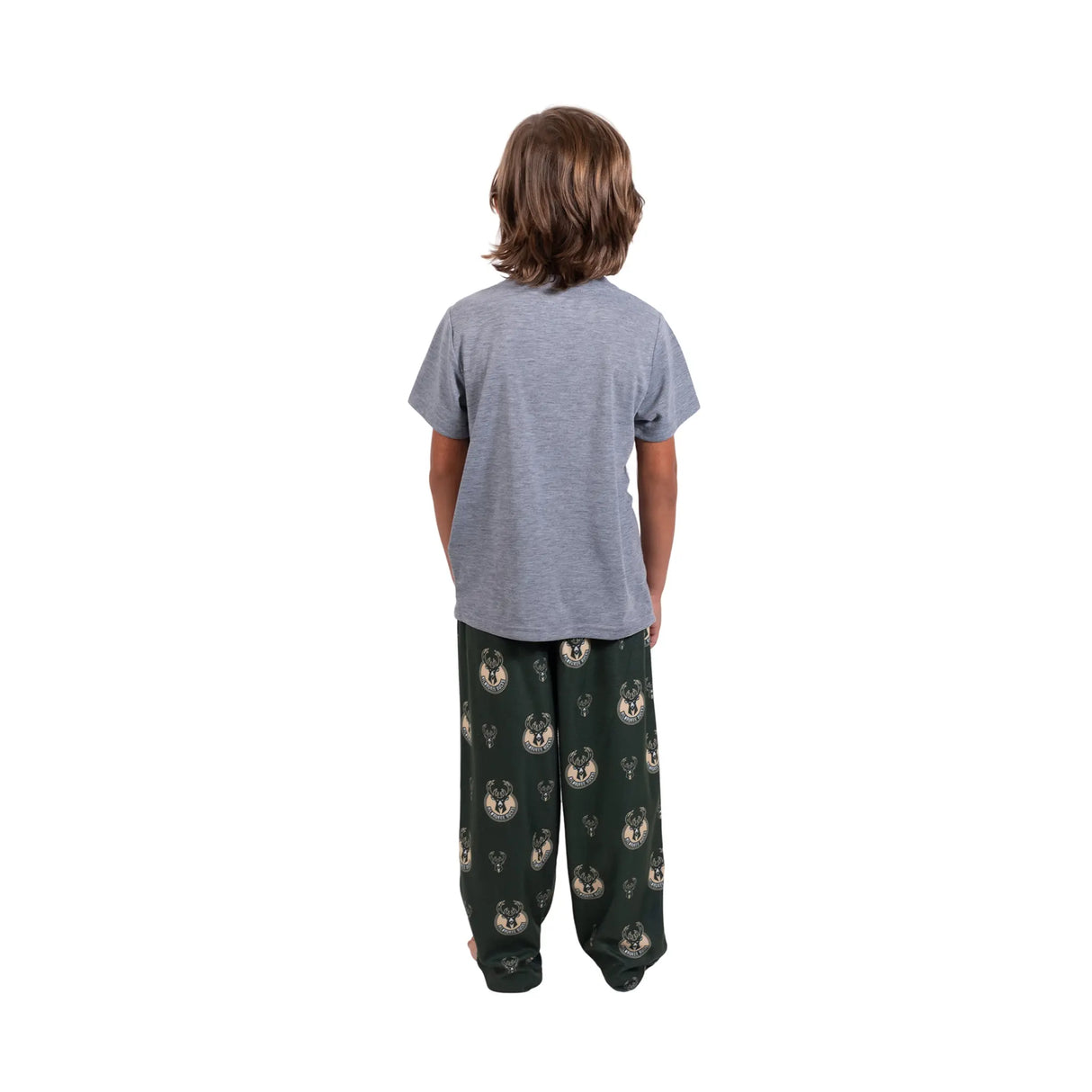 Ultra Game Youth NBA Official 2-Piece PJs Lounge Pants & Tee Set | Milwaukee Bucks
